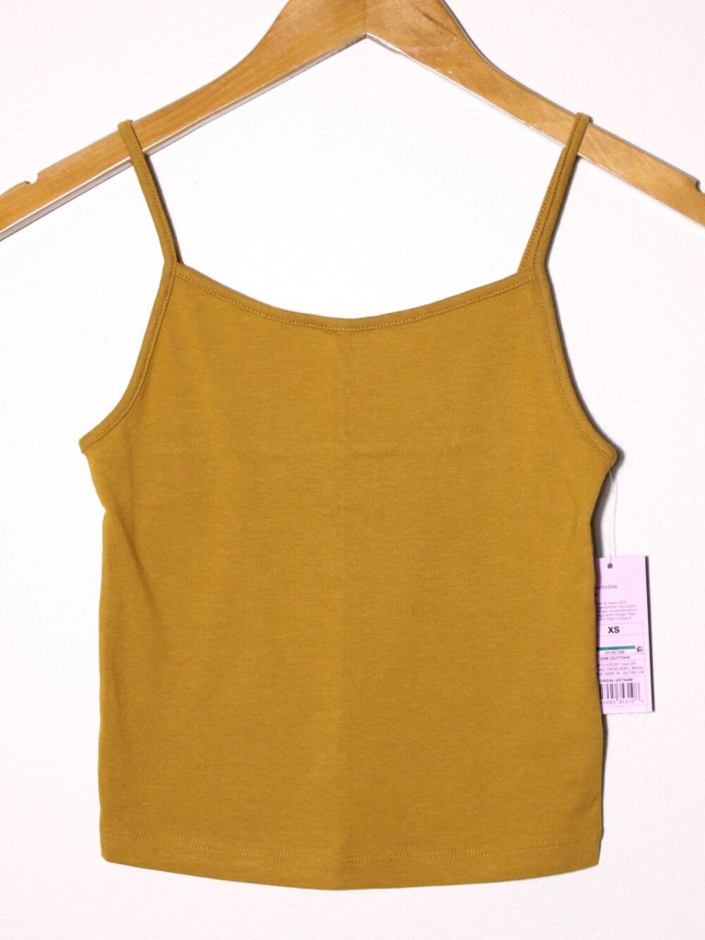 Wild Fable Slim Fit Cropped Cami Tank Top Dark Mustard Yellow Size XS